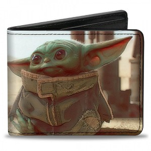 Adult The Mandalorian The Child Scene Vegan Leather Bi-Fold Wallet - 1 of 3