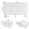 Fluted Wood Dresser 7 Drawers Dresser for Bedroom, Large Modern Black Dresser with Gold Handle - 2 of 4