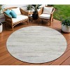 Ivory And Beige Abstract Washable Indoor Outdoor Area Rug - 2 of 4