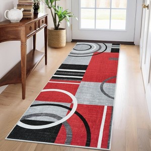 Washable Area Rug Modern Geometric Accent Rug, Non-Slip Contemporary Floor Mat - 1 of 4