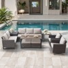 Belord 9PCS Outdoor Sectional Patio Furniture Set, All Weather Conversation with Swivel Patio Chair, Storage Box, L-Shape Sectional Sofa, Coffee Table - 2 of 4