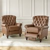 Set of 2 Justine Transitiona Wooden Upholstery Genuine Leather Recliner with Nailhead Trim for Living Room and Bedroom  | ARTFUL LIVING DESIGN - 2 of 4