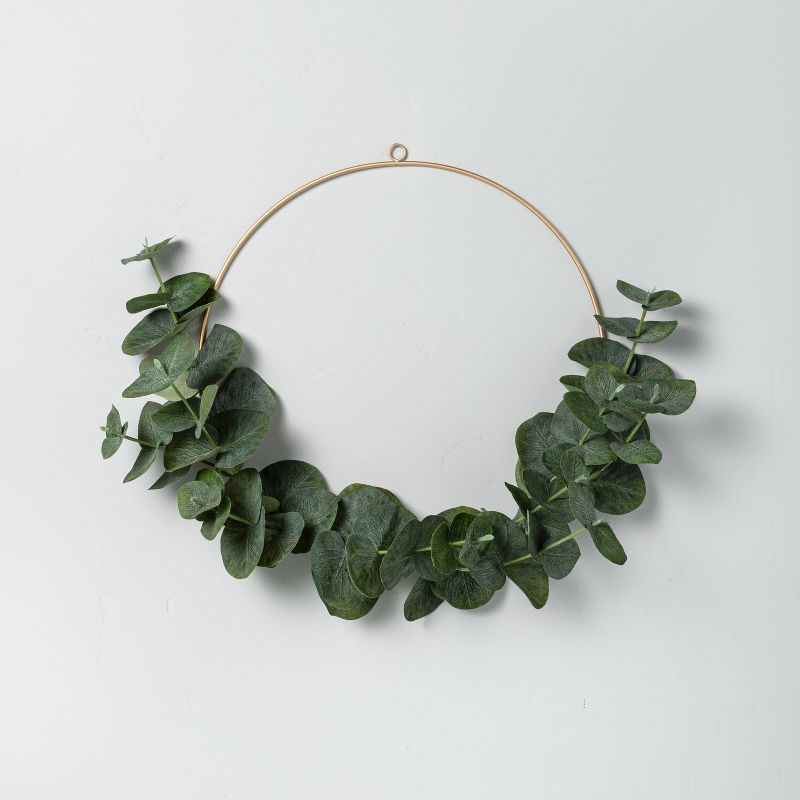 14&#34; Faux Eucalyptus Wire Wreath - Hearth &#38; Hand&#8482; with Magnolia, 1 of 11