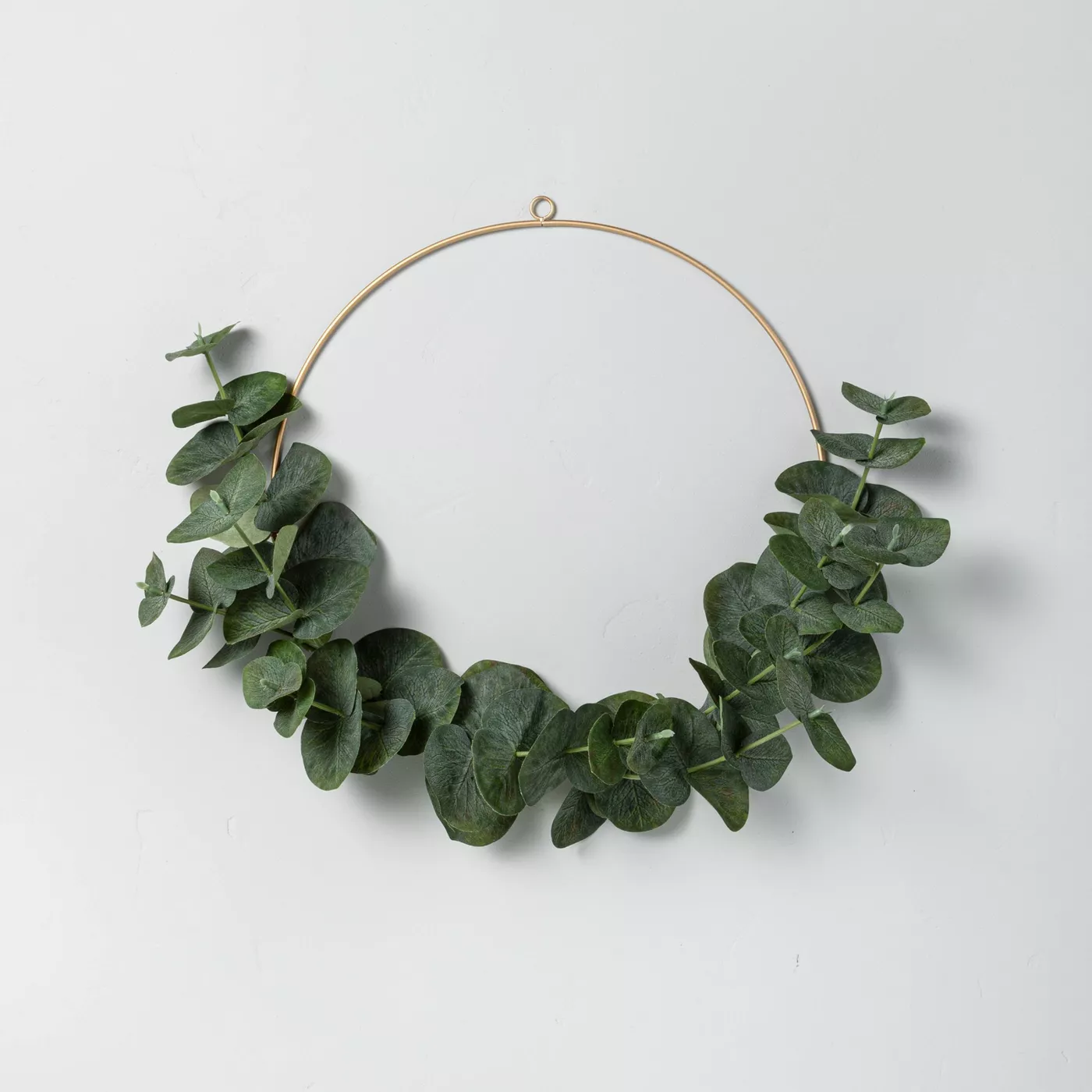 14" Faux Eucalyptus Wire Wreath - Hearth & Hand™ with Magnolia - image 1 of 7