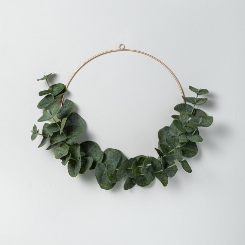 14" Faux Eucalyptus Wire Wreath - Hearth & Hand™ with Magnolia - image 1 of 3
