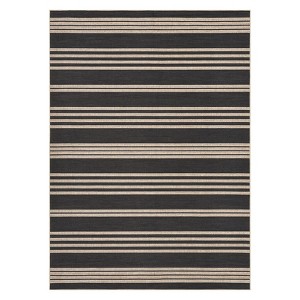 Modern Washable Living Room Rugs, Non Slip Stripped Lines Print Bedroom Carpet, Indoor Stain Resistant Floor Rugs for Dining Room Office - 1 of 4