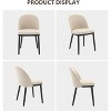 Upholstered Dining Chairs Set of 2, Modern Fabric Dining Room Kitchen Side Chair with Padded Seat and Wood Legs for Restaurant/Cafe - 4 of 4