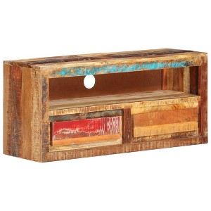 vidaXL TV Stand 34.6 in.x11.8 in.x15.7 in. Solid Wood Reclaimed - 1 of 4