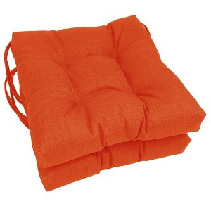 Blazing Needles, 16-inch Spun Polyester Solid Outdoor Square Tufted Chair Cushions (Set of 2) - 1 of 1