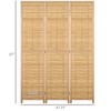 Hand Woven Room Divider, 3 Panel Bamboo Folding Privacy Screen for Home Office, 47.25"x67"x0.75" - 3 of 4
