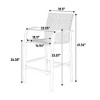 SKRAN 3 Pieces Outdoor Bar Stools Set,Rattan Bar Chairs,with glass table top, Wicker Bar Stools for Backyard, Garden, Pool, Balcony and Deck, Brown - 3 of 4