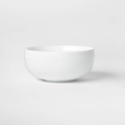 Porcelain Beaded Rim Cereal Bowl 20oz White - Threshold™