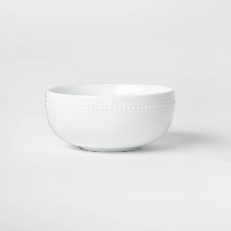 Porcelain Beaded Rim Cereal Bowl 20oz White - Threshold&#8482;, 1 of 6