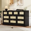 coucheta Rattan Dresser for Bedroom with 10 Drawer, 59" Wide Modern Chest of Drawers with Metal Handle, Large Wooden TV Stand for Living Room - 3 of 4