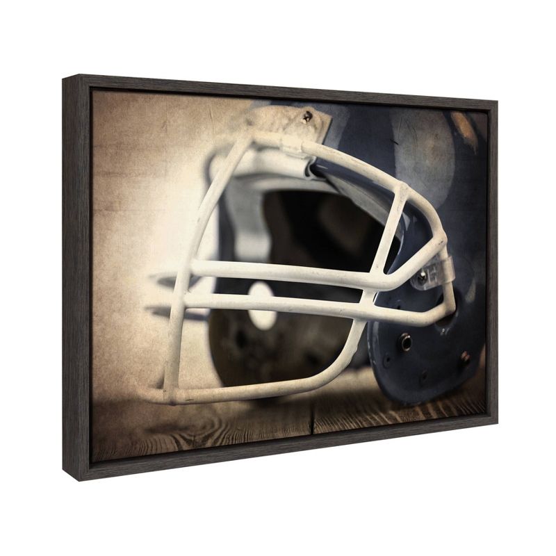18&#34; x 24&#34; Sylvie Football Helmet Framed Canvas by Shawn St. Peter Gray - DesignOvation, 3 of 11