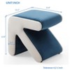 Kumasinova Velvet Multifaceted Arrow Design Ottoman,Soft Padded Footrest Stool Shoe Bench for Living Room,Bedroom,Entryway,Beige+Blue - 3 of 4
