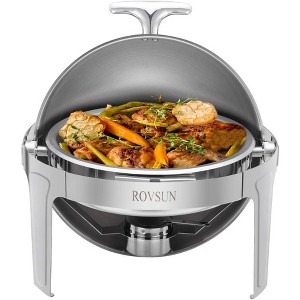 ROVSUN 6 Quart Roll Top Chafing Dish Buffet Set for Weddings Parties Banquet Catering Events - 1 of 4