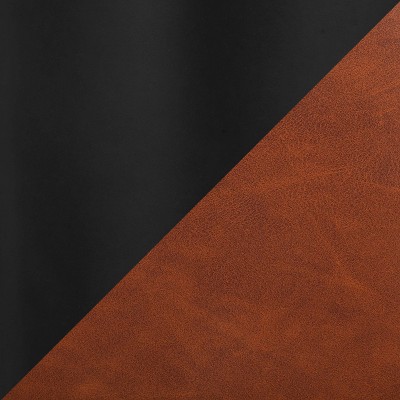 Camel Faux Leather and Black Metal Counter Stools, Set of 2