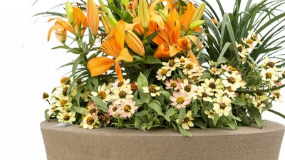 Gray 16-Inch Round Self-Watering Indoor/Outdoor Planter