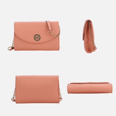 MKF Collection Crossbody Bag Envelope Structured Chain Link Vegan Leather, Candra | MKF Collection by Mia K - Brown — фото 5