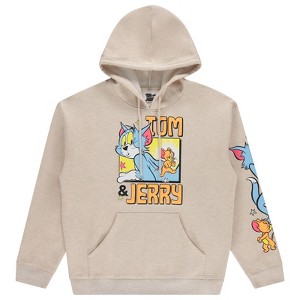 Mens Tom and Jerry Classic Hoodie - Tom and Jerry Cat and Mouse Cotton Hoodie Sweatshirt - 1 of 4