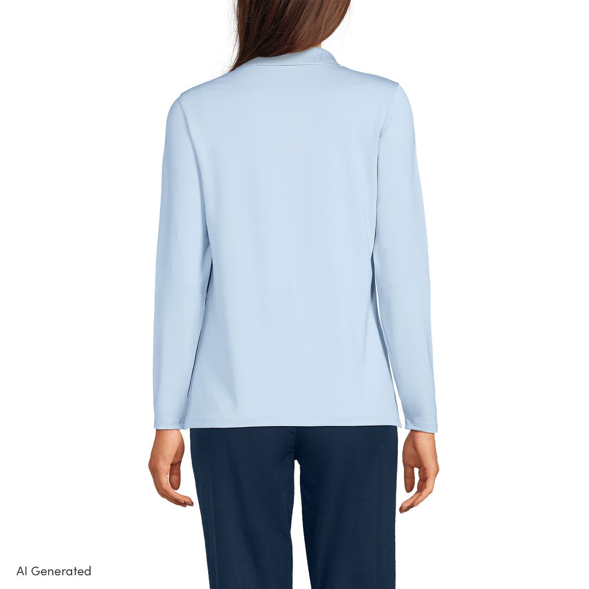 Lands' End School Uniform Women's Long Sleeve Feminine Fit Rapid Dry Polo Shirt - thumbnail 6