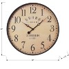 Cesicia 20" Round Wall Clock, Brown - 2 of 4
