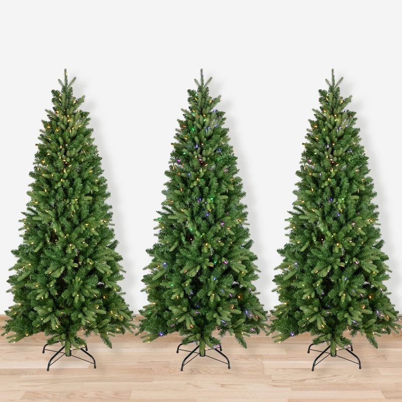 Northlight Real Touch™️ Pre-Lit Washington Frasier Fir Multi-Function Slim Christmas Tree - 7.5' - Dual Color LED Lights, 1 of 11