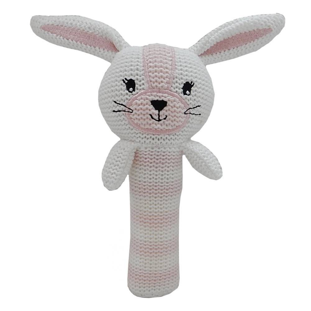 Photos - Rattle / Teether Living Textiles Baby Huggable Knit Rattle - Lucy Bunny