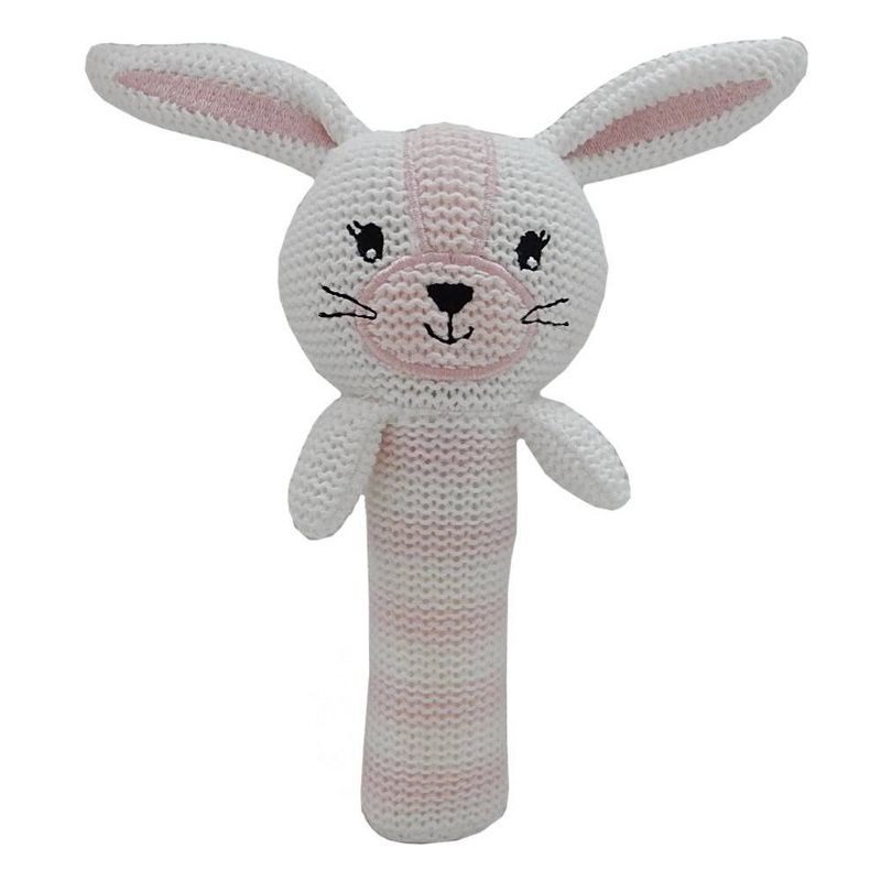 Living Textiles Baby Huggable Knit Rattle - Lucy Bunny, 1 of 3