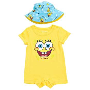 SpongeBob SquarePants Baby Romper and Hat Newborn to Infant 