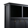 4 In 1 Hall Tree With 6 Golden Hooks, Wood Grain Bench, Multiple Storage Space, Entryway Coat Rack W/2 Drawers For Living Room Hallway Entryway - 2 of 4