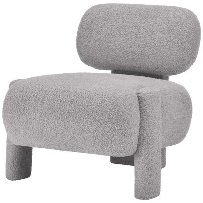 Lirago,Armless Gray Accent Chair with Comfortable Reclined Backrest for Living Room