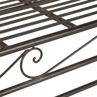 Hadley 56'' Rustic Brown Iron Outdoor Garden Bench