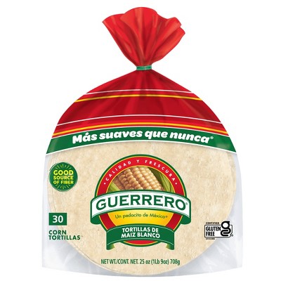 Guerrero Gluten Free White Corn Tortillas - 25oz/30ct : Target