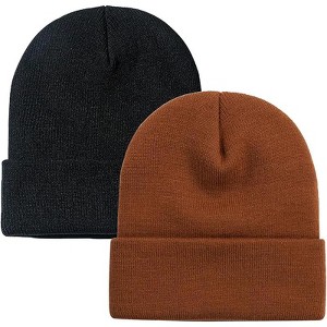 MSDC 1&2 Pack Beanie for Men Women Slouchy Beanie Hats Winter Knit Caps Soft Ski Hat Unisex - 1 of 4