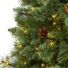 7ft. Pine Artificial Christmas Tree with 400 Clear LED Lights & Pine Cones – Classic Holiday X-Mas Display - 3 of 4