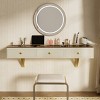 Wall Mounted Vanity Desk with Glass Top, 47" Floating Makeup Table with 3 Drawers, Organizer & Tablet Holder-3irtyhousy - 2 of 4