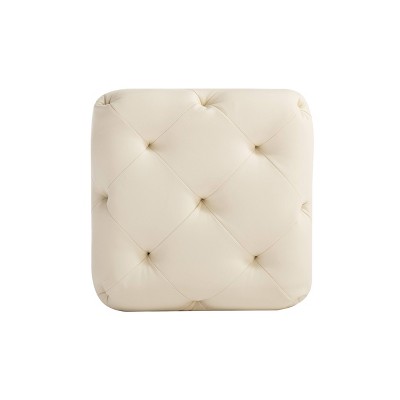 19" Square Pintucked Ottoman - WOVENBYRD