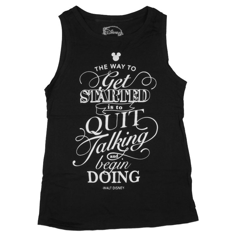 Disney Juniors The Way To Get Started Walt Disney Quote Muscle Tank, 3 of 4