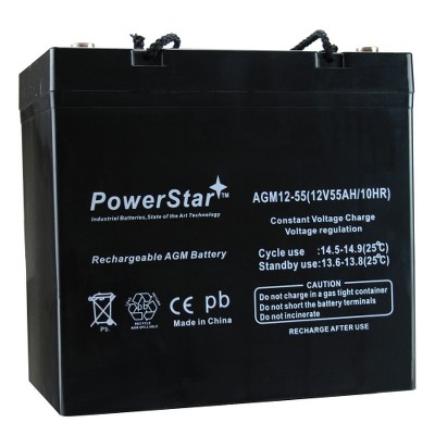 PowerStar 12V 55 AH Deep Cycle Battery - Replaces UB12550 and PS-12550