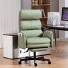 DYHOME PU Leather Cross-legged Office Chair with Flip-up Arms and Headrest, High-Back Ergonomic Executive Chair with Footrest and Side Pockets - 4 of 4