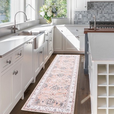 GAOMON Area Rug Vintage Floral Rug Washable Area Rugs for Living Room Non-Slip Low Pile Floor Carpet