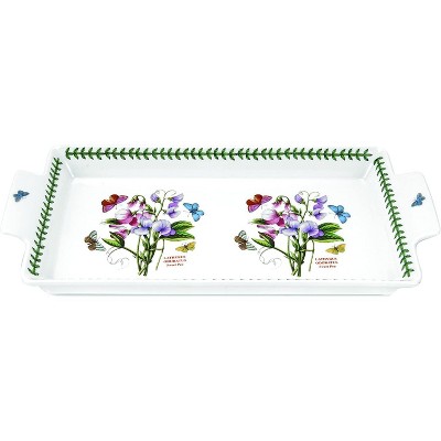 Botanic Garden Floral Porcelain Sandwich Tray with Handles