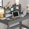 PAGED Home Office Desk 42" L Simple Modern Writing Desk with 2 Storage Shelves and Wooden Frame for Office, Study - 2 of 4
