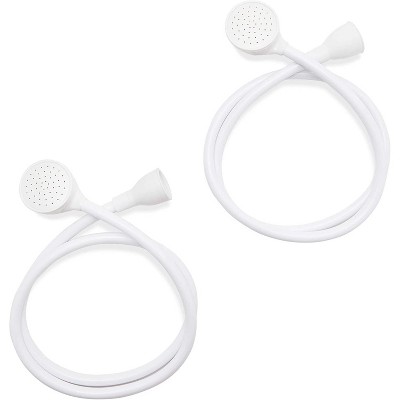 Okuna Outpost 2 Pack Handheld Faucet Shower Head Attachment with Hose, White 2.3 x 51 in