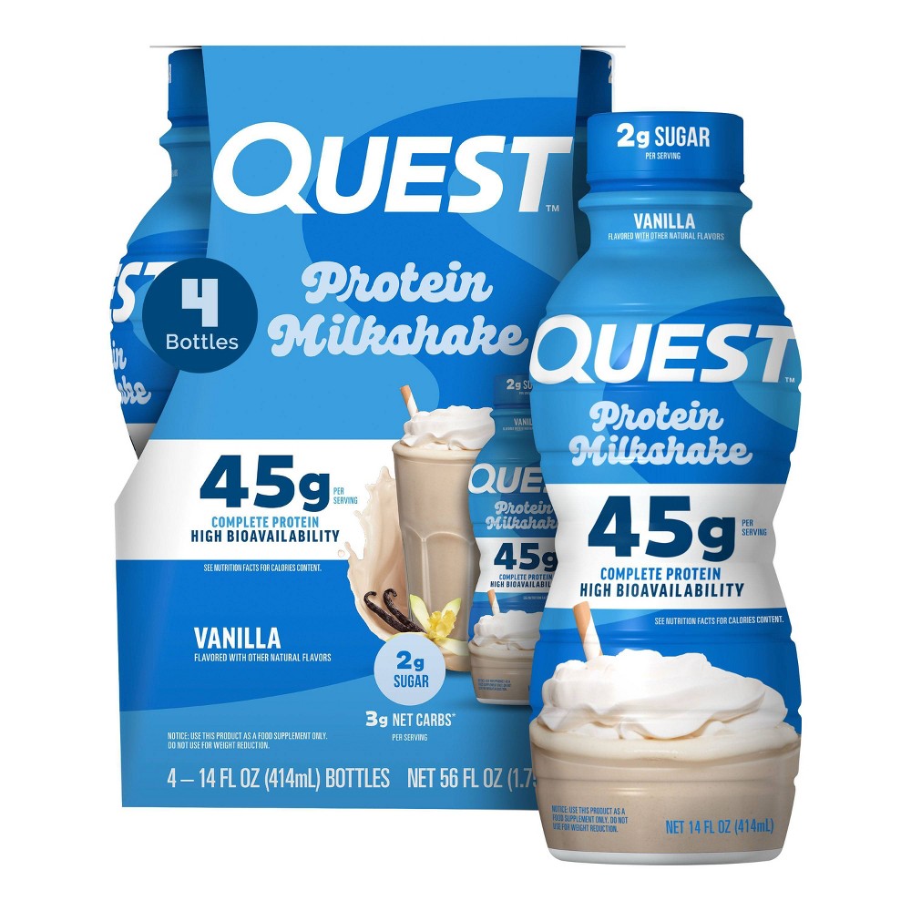 Quest Nutrition Ready to Drink High Protein Milkshake Vanilla Non-Caffeinated - 56 fl oz/4ct
