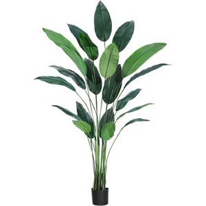 6/7FT Artificial Bird of Paradise Palm Tree – Realistic Faux Plant with 17/20 Trunks & Flower Options for Indoor/Outdoor Modern Decor (1 or 2 Pack) - 1 of 4