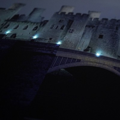 Conwy Castle LED Lighted Canvas Wall Art in Cool Tones