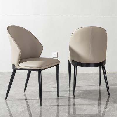 Modern Dining Chairs Set of 2,Dining Room Chair with Metal Legs Upholstered PU Kitchen Chair-The Pop Home